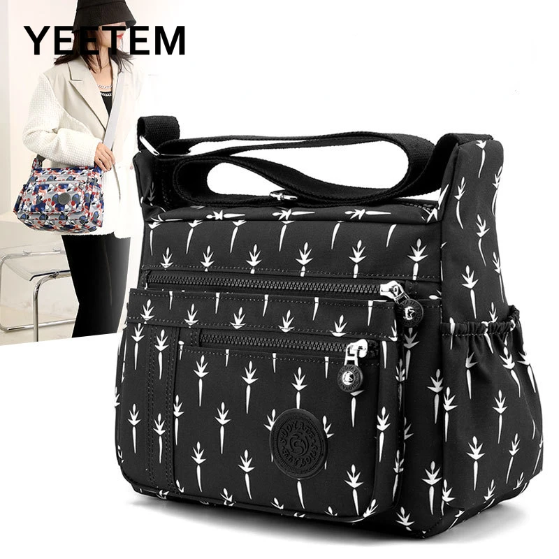 

Женская нейлоновая сумка через плечо для матери среднего возраста с принтом, Большая вместительная легкая многофункциональная Удобная дорожная сумка