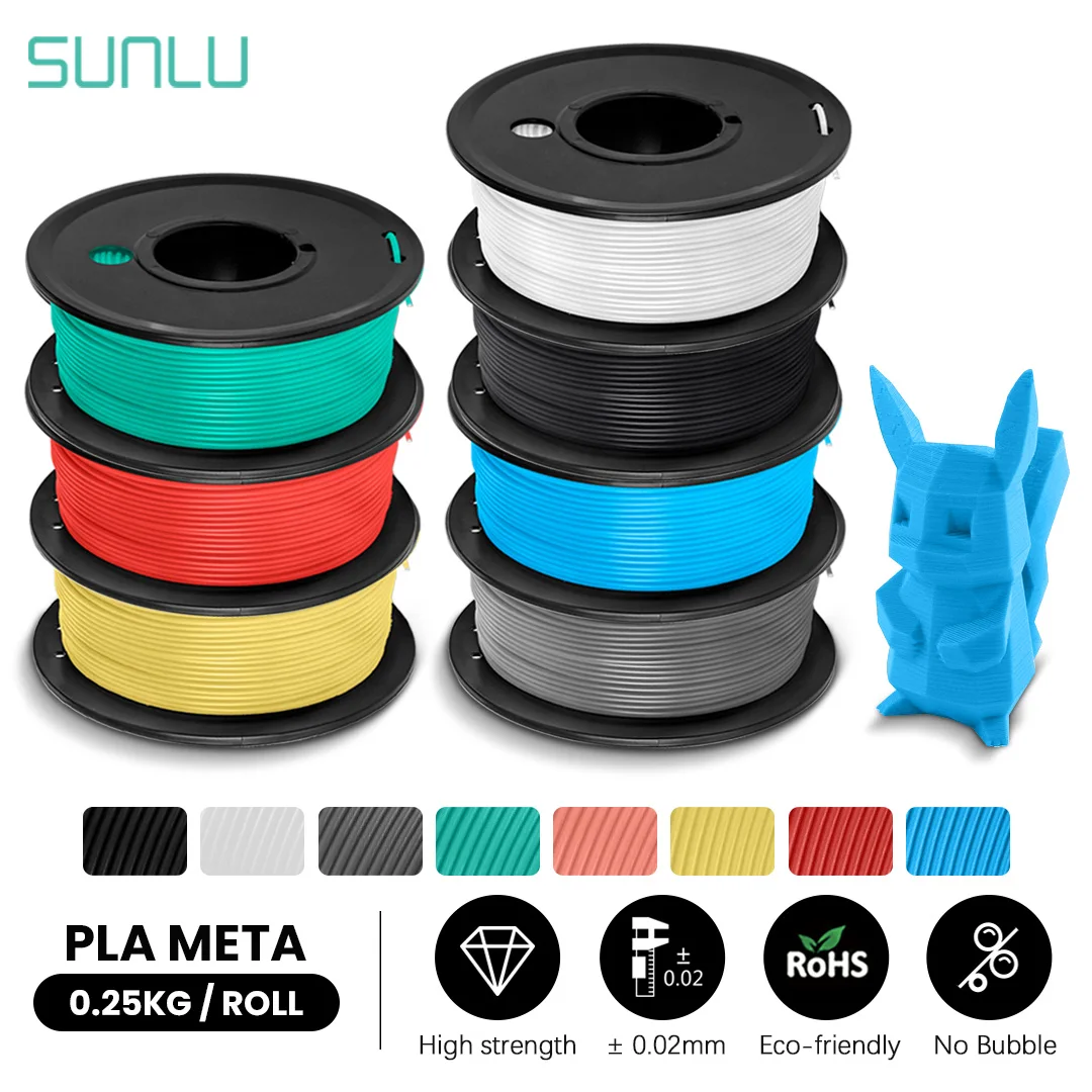 SUNLU 0.25KG 3D Filament 7 rollsMini Spool PLA Meta  High toughness and good fluidity New for 3DPrintis Better for fast printing