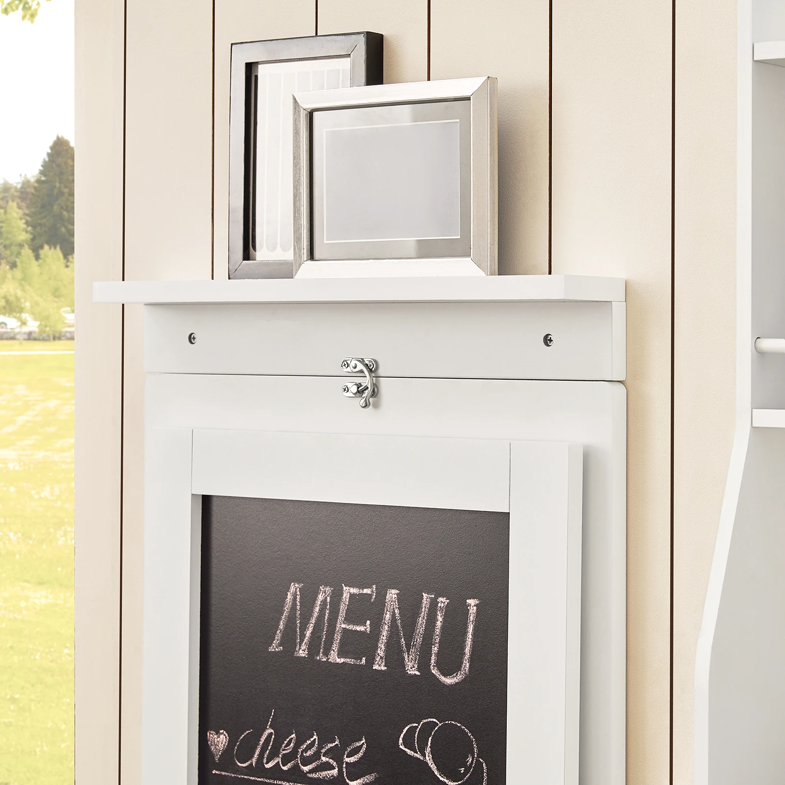 SoBuy FWT20-W Tavolo da parete Tavolo pieghevole Tavolo da pranzo Tavolo da cucina Memoboard BHT: 50x76x75 cm 5