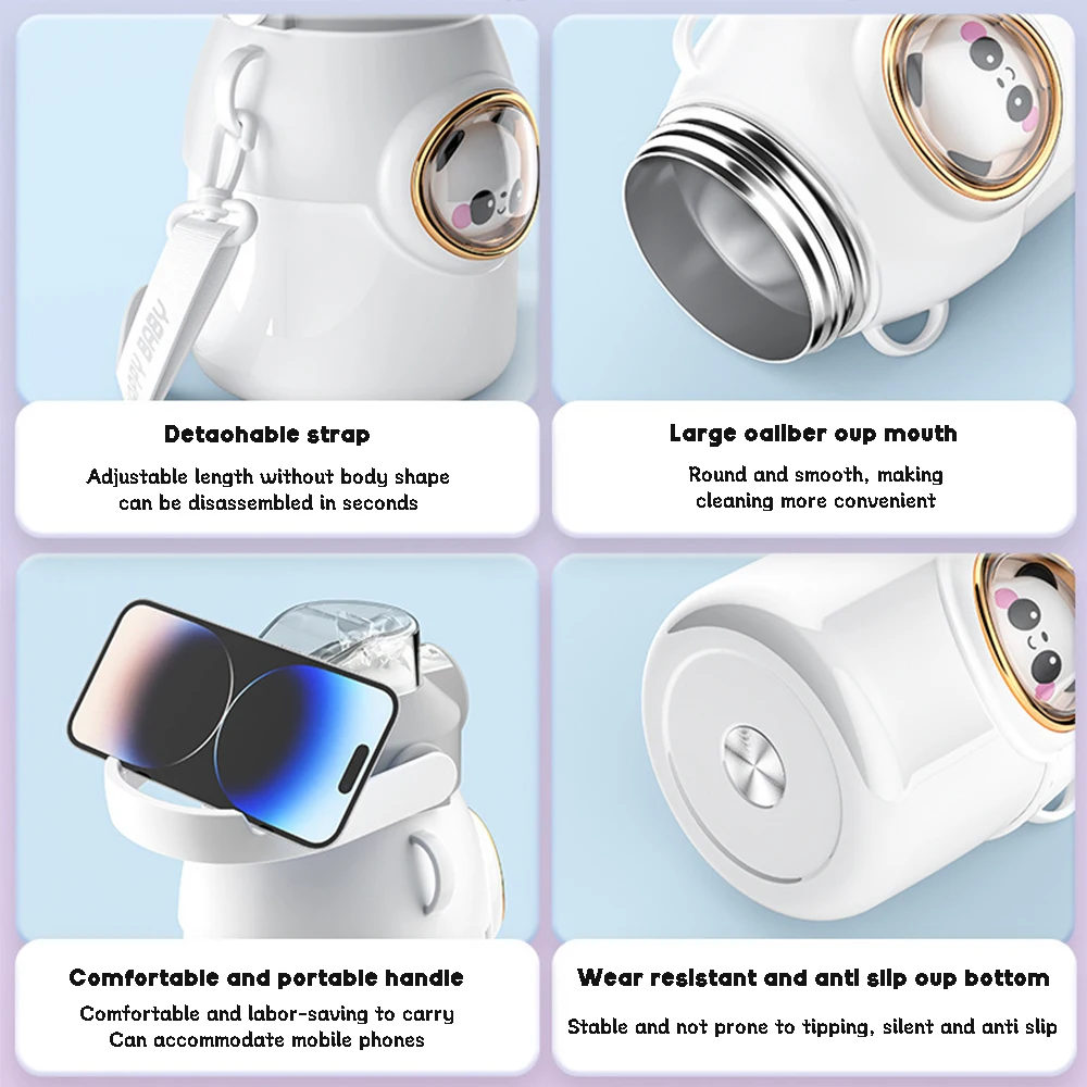 650ML Children Thermal Water Bottle For Kids Thermos Mug With Straw Stainless Steel Vacuum Flasks Tumbler Thermos Cup BPA Free thermal mug stainless steel thermos bottle thermal water bottle stainless steel water bottle stainless steel thermos cup