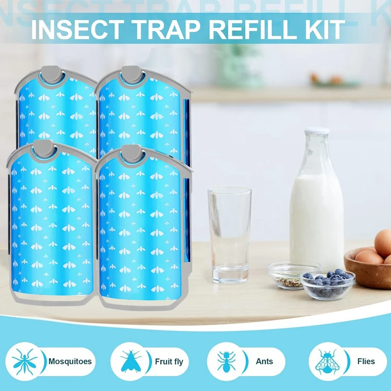 Insect Trap Refill Kit, Compatible For ZEVO M364, Attracts Traps Flying Insects Fruit Flies And Other Insects (4Pcs) 5