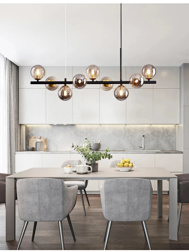 Description Picture 6 of itemModern Glass Ball Ceiling Chandelier for Table Dining Living Room Kitchen Island Pendant Lamp Home Decor Indoor Lighting Fixture