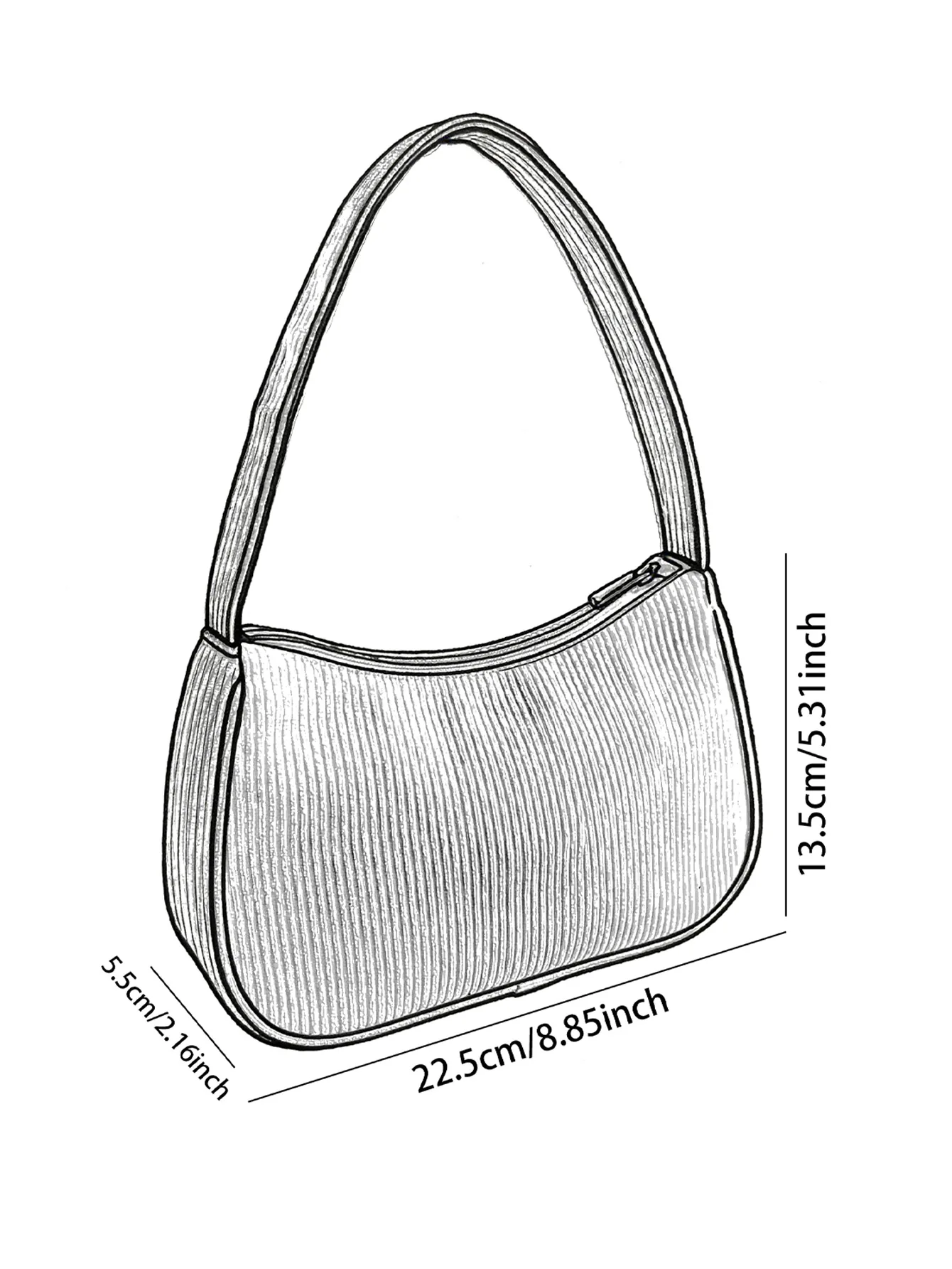 Cherry & Bow Print Beige Corduroy Shoulder Bag - Image 6