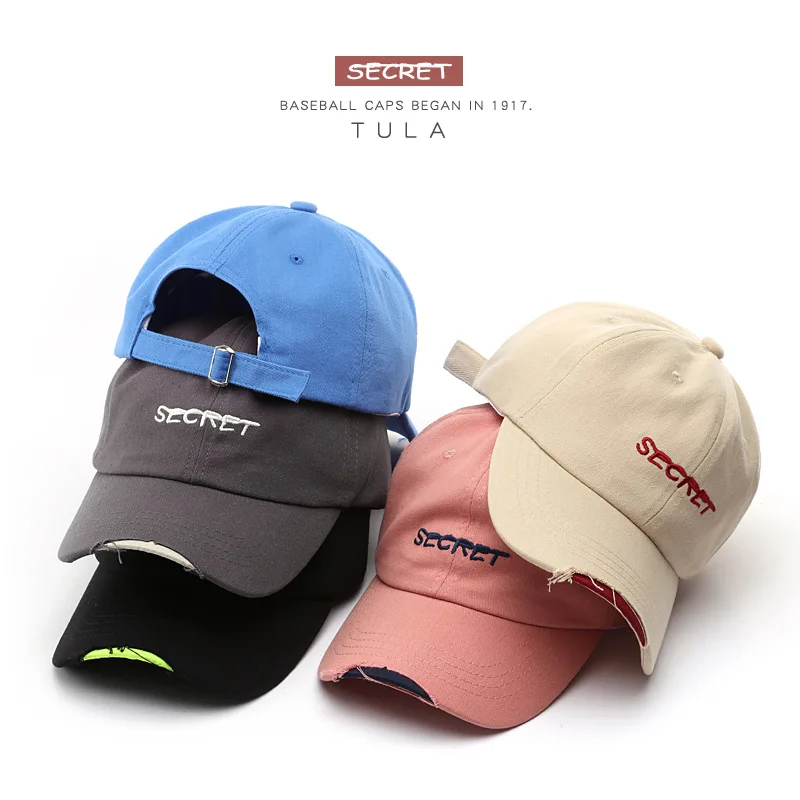 

New Baseball Cap for Men and Women Cotton Snapback Hat Unisex Hole Hip Hop Hats Kids Hat Fashion Lady Ponytail Cap