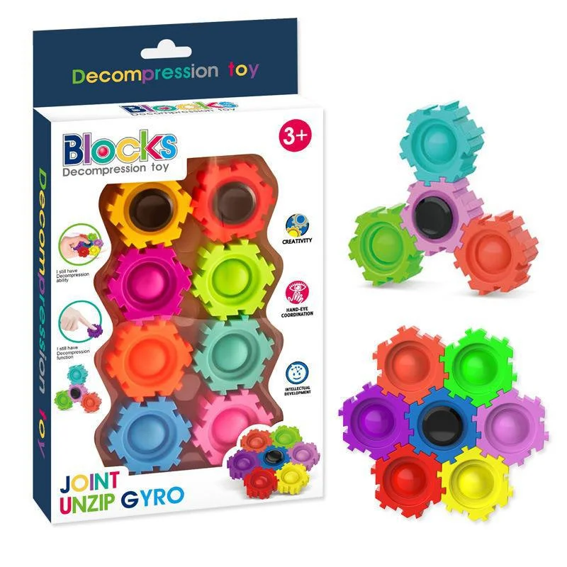 Versatile Building Blocks Fingertip Gyroscopes Infinite Splicing Blocks Finger Gyroscopes Stress Relieving Toy Kindergarten Gift