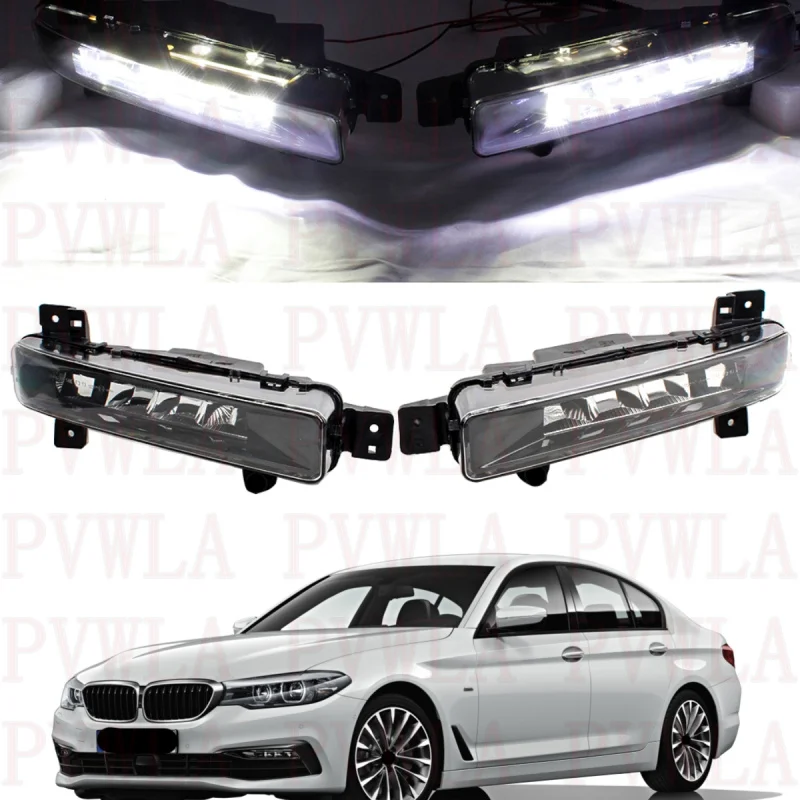 

LED Fog DRL Daytime Running Lights Lamp 63179477171 63179477172 For BMW 5 Series G30 G31 530i 540i m550i xDrive 2016-2019