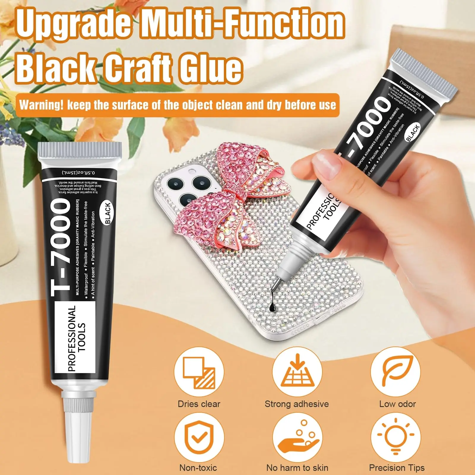 Waterproof Black Glue for Screen Repair & Jewelry Crafts - Super Strong Multipurpose Adhesive