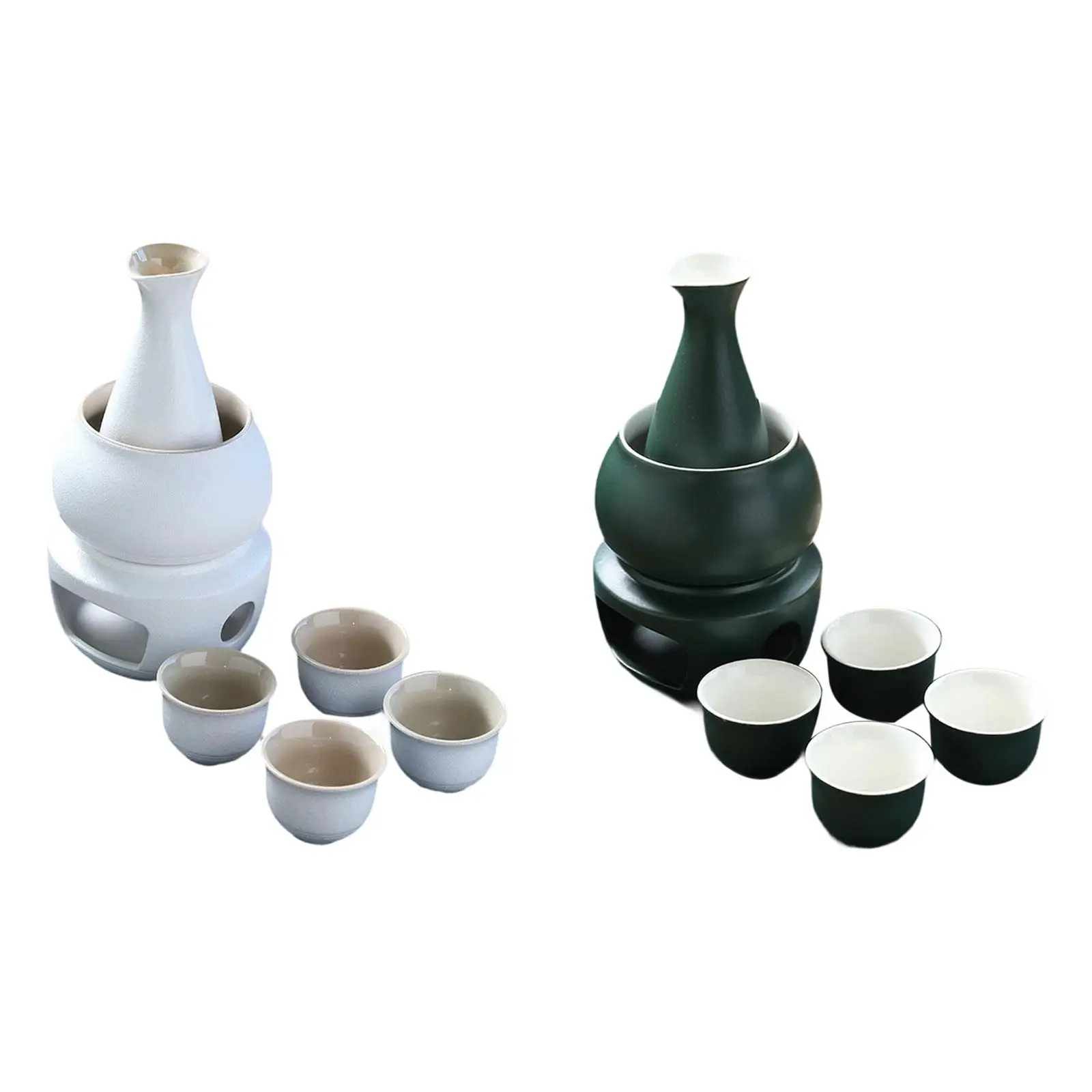세라믹 사케 세트(워머팟 포함), 독창적인 도자기 사케 병(가정 및 레스토랑용)