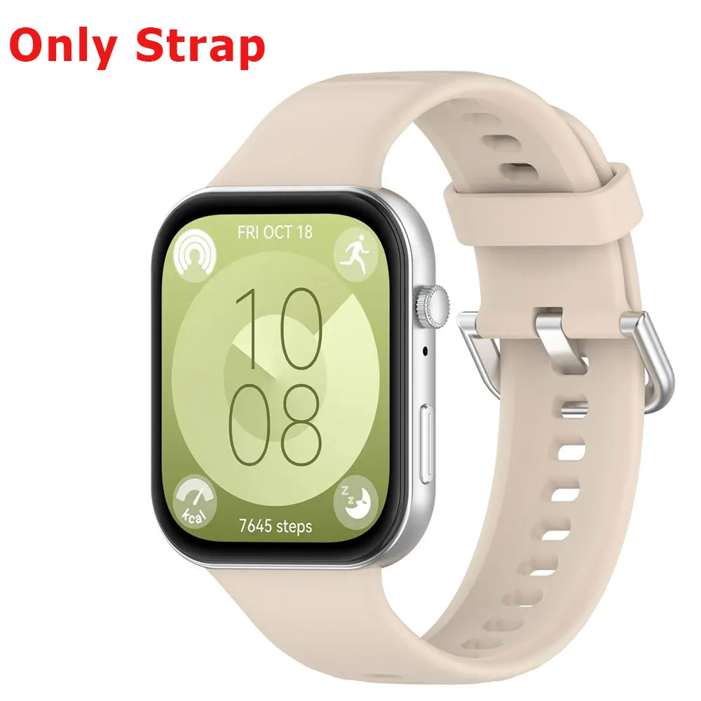 Silicone Watch Strap with Protective Case for Huawei Watch Fit 3: All-In-One Band and Screen Protector Combo