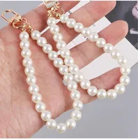 ZAKOL Cute Pearl Keychain for Women Girls Shiny Pearl Bead Shell Phone Bag Backpack Charm Accessory Car Key Key Chain Pendant 6