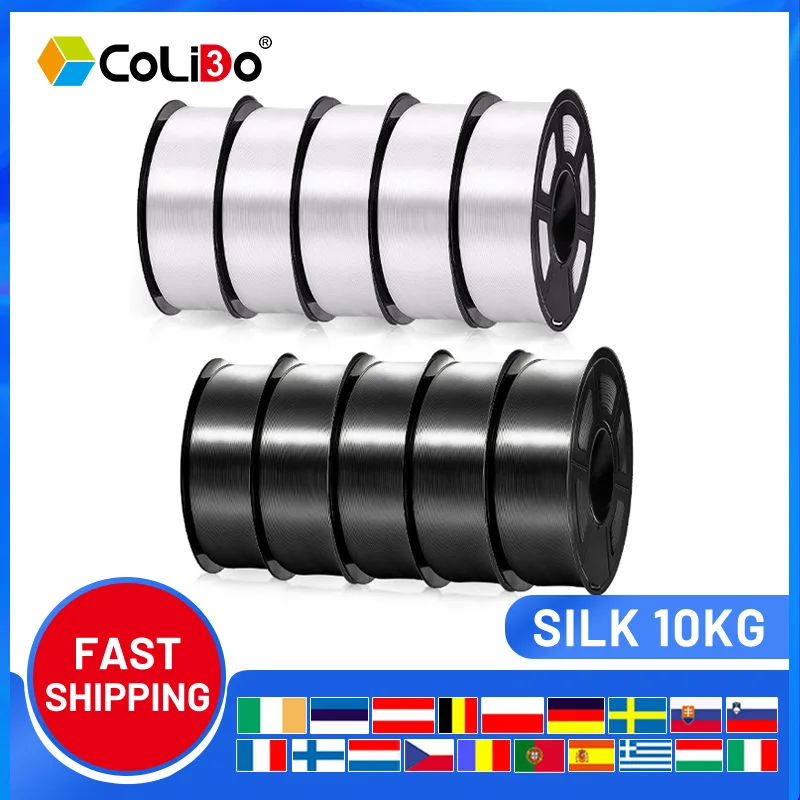 

CoLiDo 10KG SILK PLA 3D Filament 1.75MM For FDM 3D Printer High Gloss 3D Printing Materials Tolerance +/-0.03mm