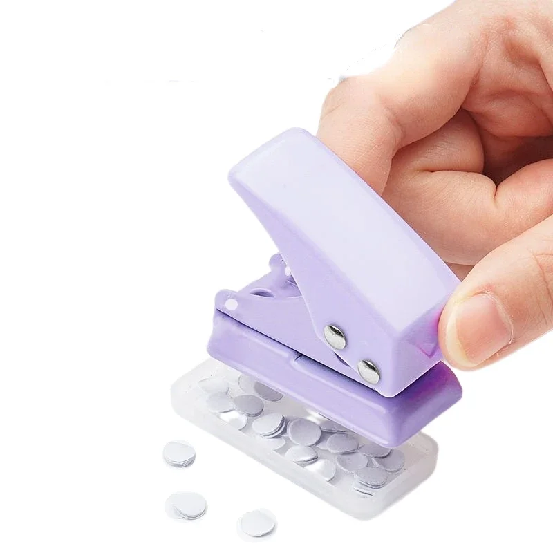6mm Mini Hole Punch Pliers Metal Pore Puncher with Shreds Holder Leaflets Paper Plastic Cards Scrapbooking Die-Cut Hand Tools