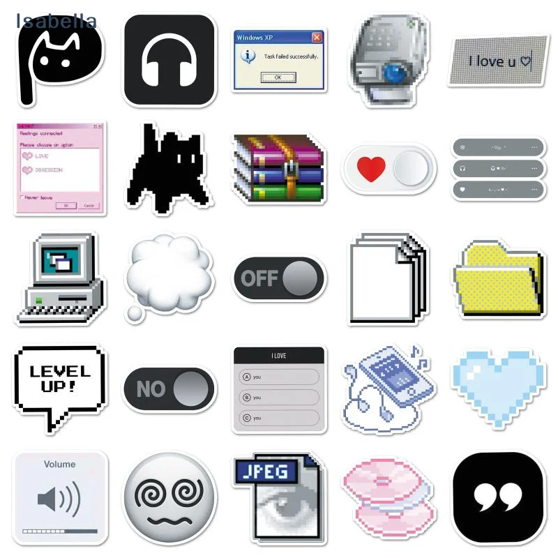 50Pcs 404 네트워크 오류 자바 DIY 스티커 재미 있은 프로그래머 인터넷 MEME 스티커 스크랩북 전화 수하물 방수 데칼