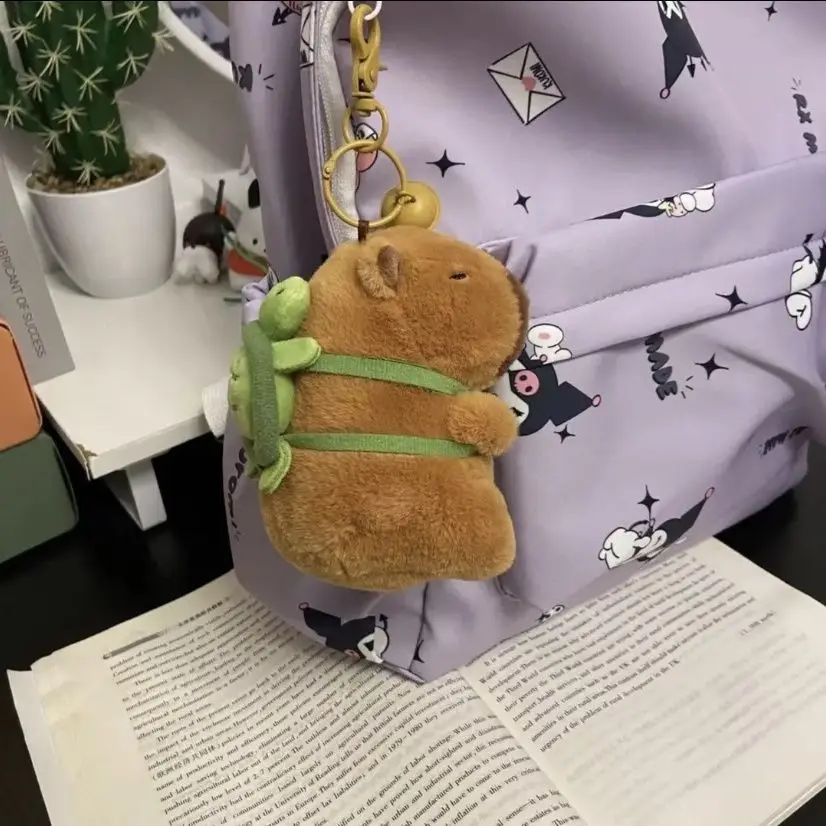 Capybara 거북이 배낭 봉제 장난감 펜던트 가방 액세서리, 키체인 펜던트 가방, 자동차 펜던트, 어린이 선물