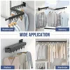 Clothes Drying Rack,Clothes Rack Wall Mount,Space Saver Clothes Rack,Retractable,Collapsible(Tri-Fold), 3