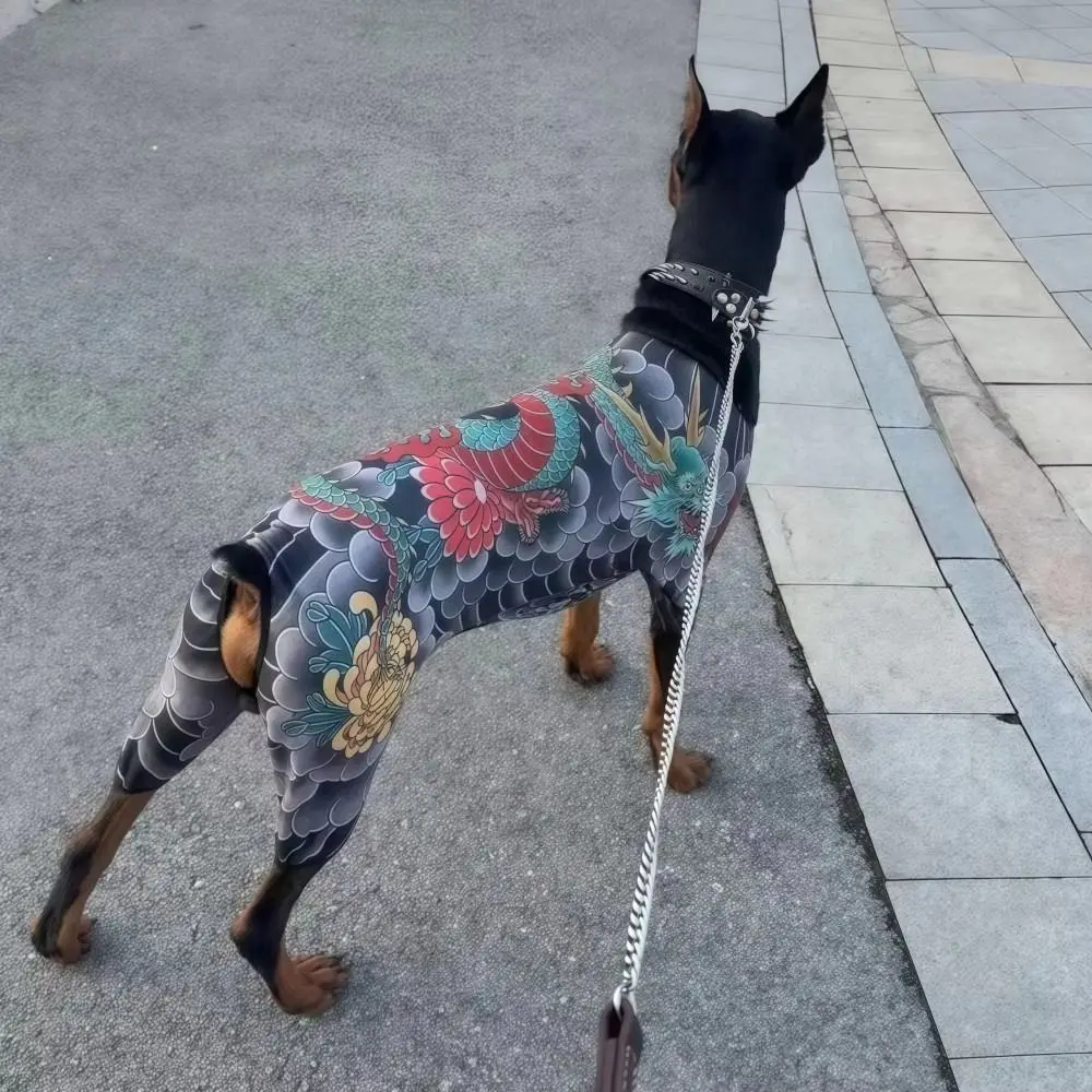 창의적인 사계절용 강아지 고양이 타투 조끼, 실물 같은 재미있는 애완동물 타투 재킷, 통기성 좋은 시원한 애완동물 옷 (S6XL)