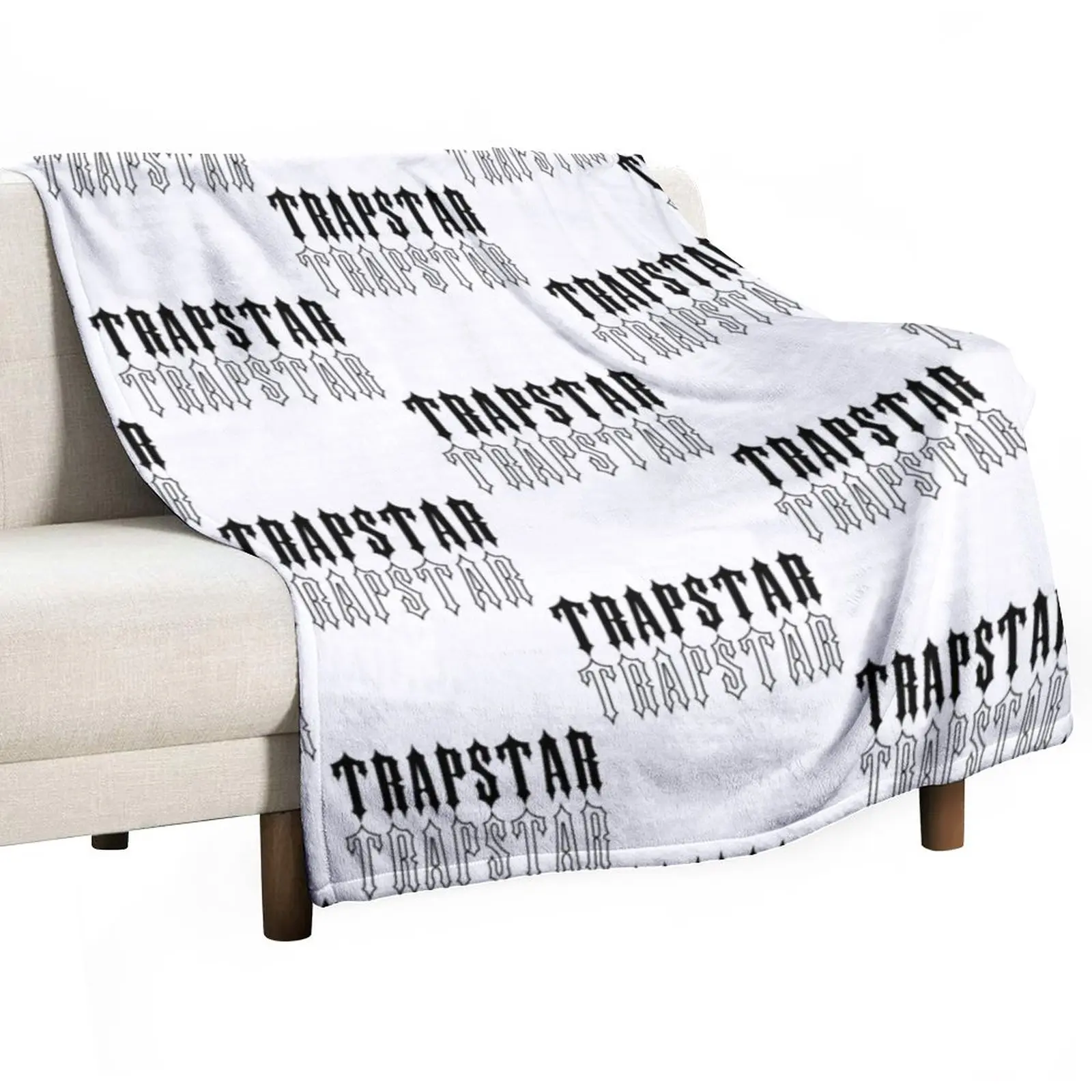 

TrapstarBlack and white Throw Blanket For Sofa Plaid Summer Blanket
