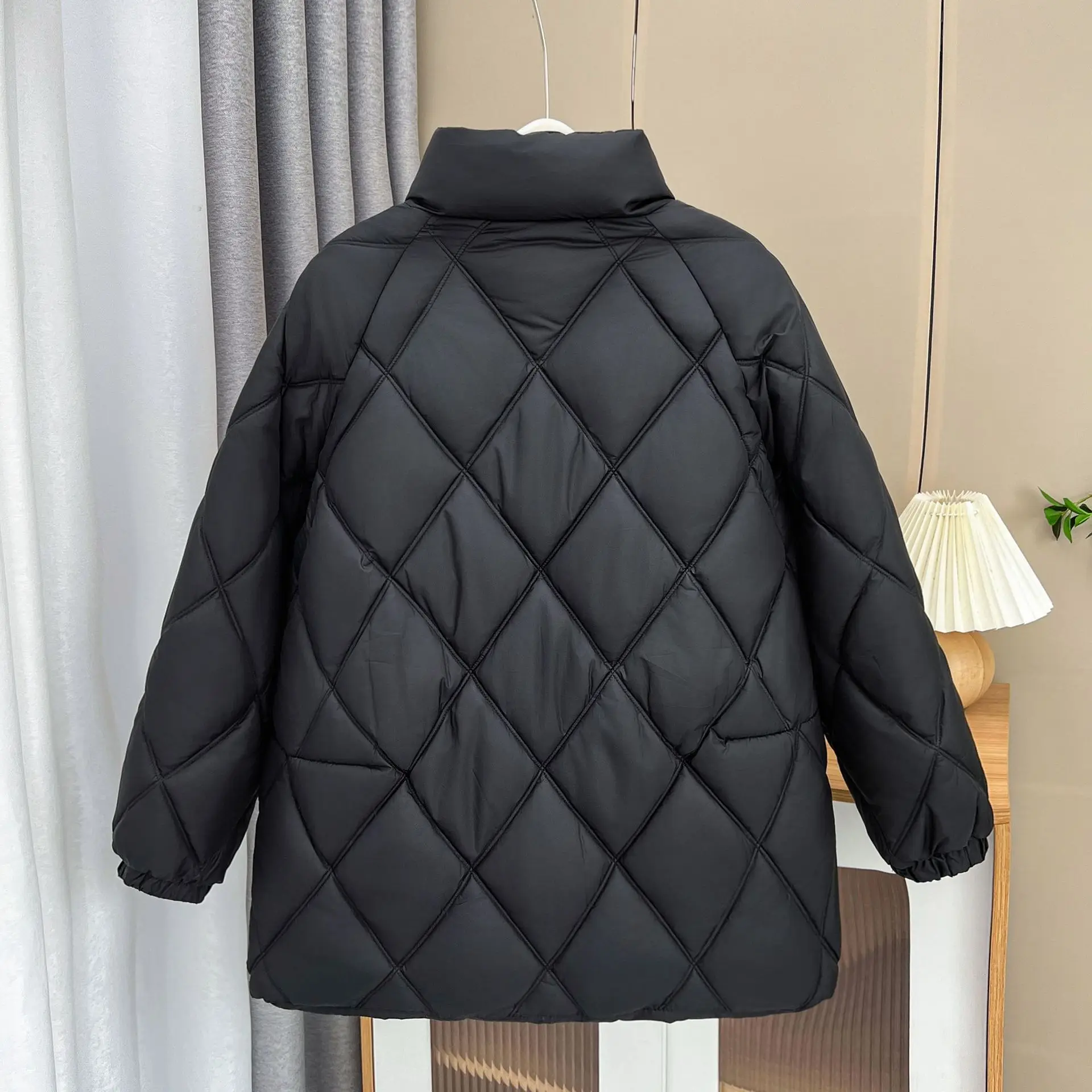 XXXXXL Fashion Plus Size Women's Parkas For Winter Wearing Loose mid-length stand-up Collar Padded Jacket Simple And Warm 8386