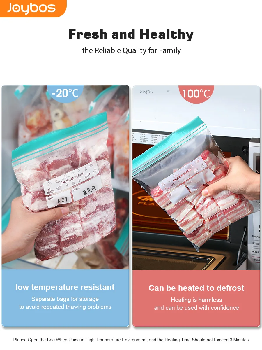 Joybos® Slider Freezer Bags for Food Organization and Storage