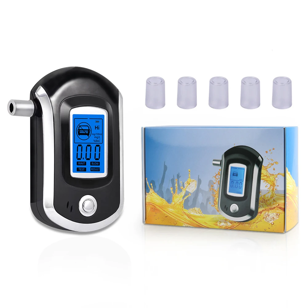 Mini Alcohol Breathalyzer High Accuracy Breath Alcohol Tester LCD Display Digital Meter Battery Powered for Personal Use