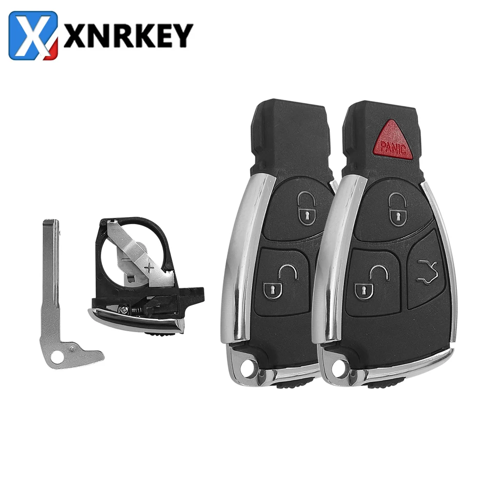 XNRKEY 3/4 Button Modified Smart Remote Car Key Shell Case Fob for