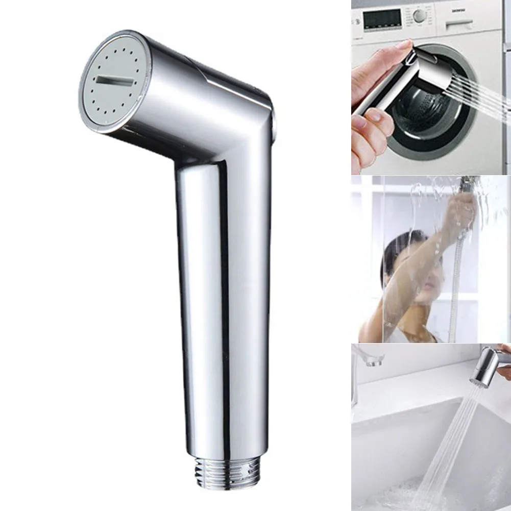 Faucet Sprayer Hand Held Bidet Cleaning Nozzle For Bathroom Self Cleaning For Washing Press-Silver Durable