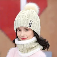 Ensemble de Chapeaux d'Hiver Chauds et Épais en Peluche, Écharpe Coupe-Vent, Décontracté, pour le Froid, 107, 2 Pièces 2