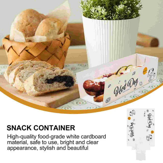 Papír Hot Dog Tálcák Eldobható Snack Dobozos Csónakok Tálca Tartók Tartályok Dobozok Csomagolása Konténer Hotdog Lemez Kutyák Tányérok - Image 2