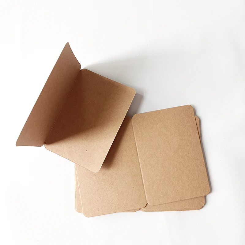 10Pcs Blank Cards 10x14cm Foldable Invitations for Wedding Guest Business Birthday Party DIY Kraft Paper Tags Gift Listing Card