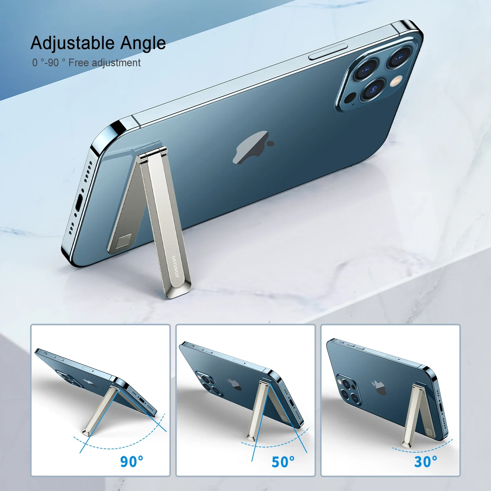 Eary Ultra-Thin Invisible Phone Kickstand Folding Invisible Portable Metal Cell Phone Stand Holder for iPhone Samsung Cellphones