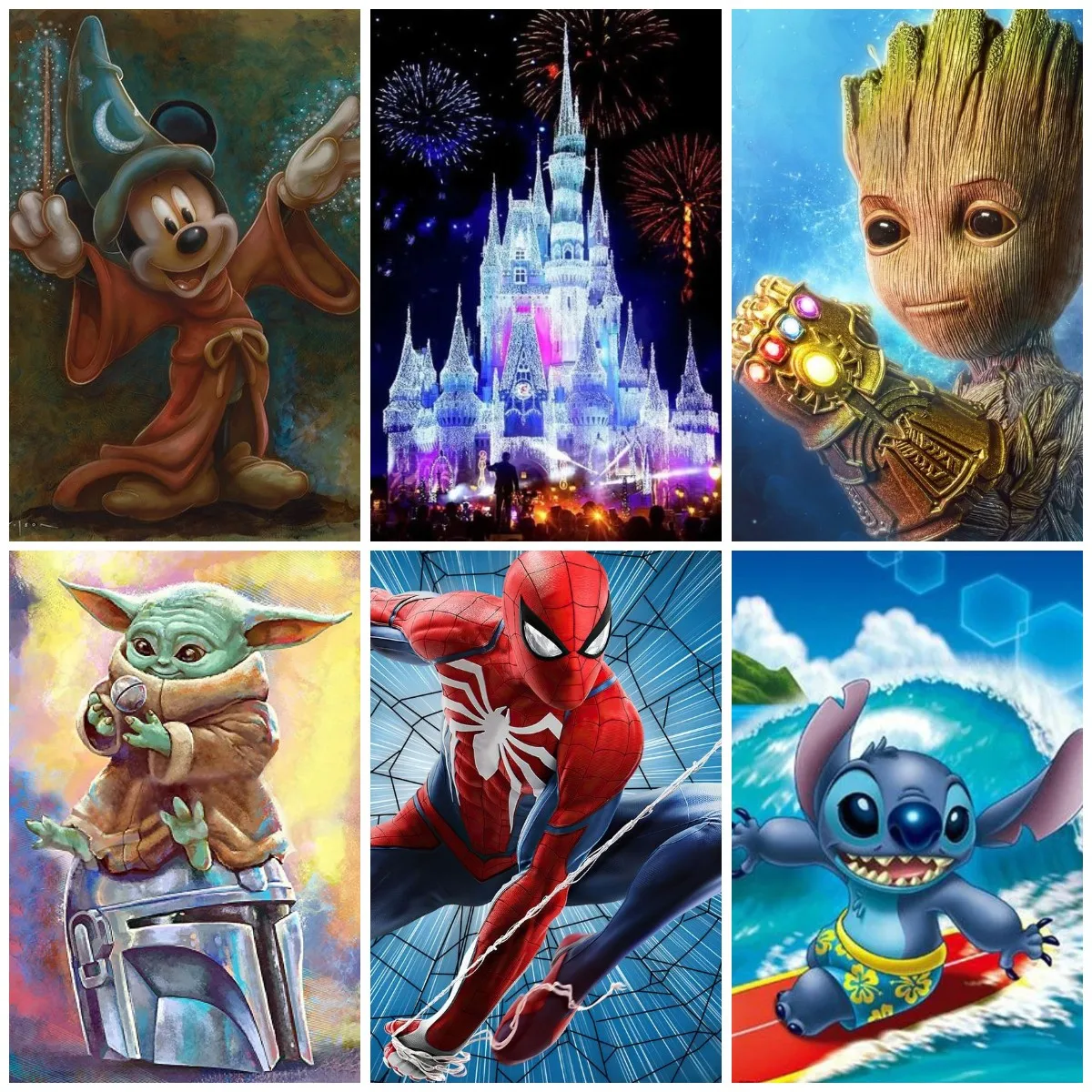 Disney Topolino Yoda Castello Fai Da Te 5D Pittura Diamante Ricamo Completo Di Aneto Mosaico Artigianato Per Bambino Decorazione Della Parete Regalo