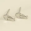 4pcs Brief Fashion Ocean Animal Earring Stainless Steel For Women Men Accessories Starfish Conch Silver Color No Fading Earrings 6