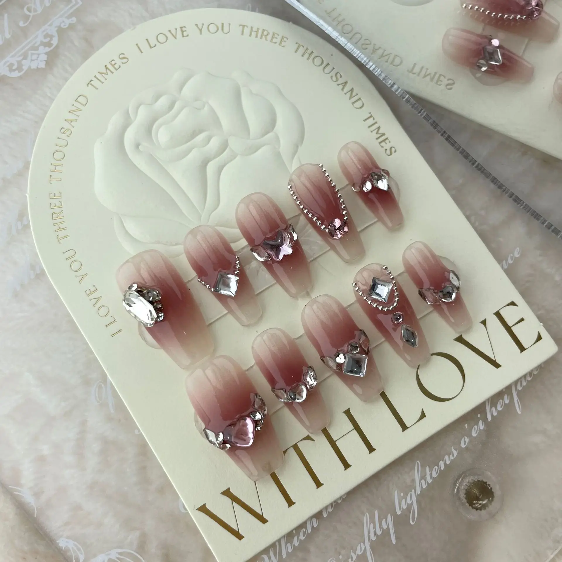 

Handmade Arylic Press On Nails Reusable Decoration Fake Nails Full Cover Artificial Manicuree Wearable XS S M L Size Nails Art