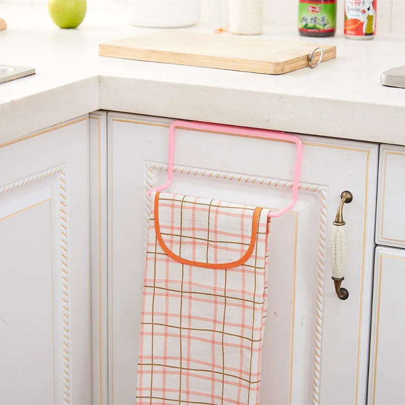 Towel Rack Bathroom Organizer Single Pole Plastic Seamless Rag Hanger Kitchen Bathroom