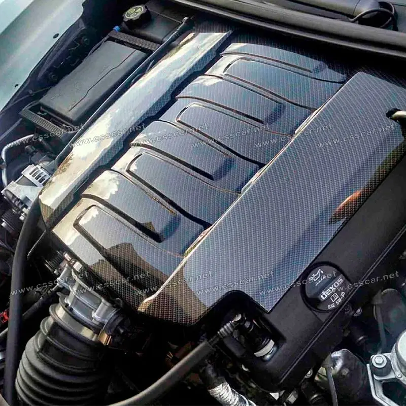 

Сменная крышка двигателя из настоящего углеродного волокна подходит для Chevy Corvette C7 отделка двигателя запчасти для модификации аксессуары для стайлинга автомобиля