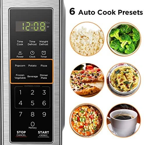 Digital Microwave Oven with Turntable Push-Button Door,Child