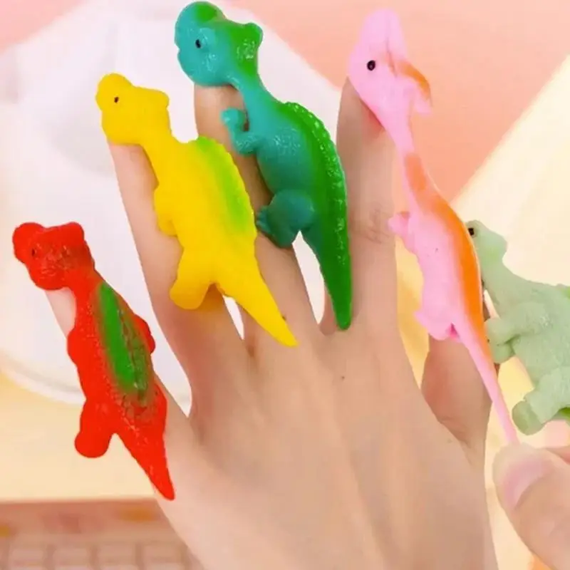 

Cartoon Animals Slingshot Catapult Game 20pcs Creative Dinosaur Finger Toy Kids Funny Anxiety Stress Relief Shooting Playing Toy