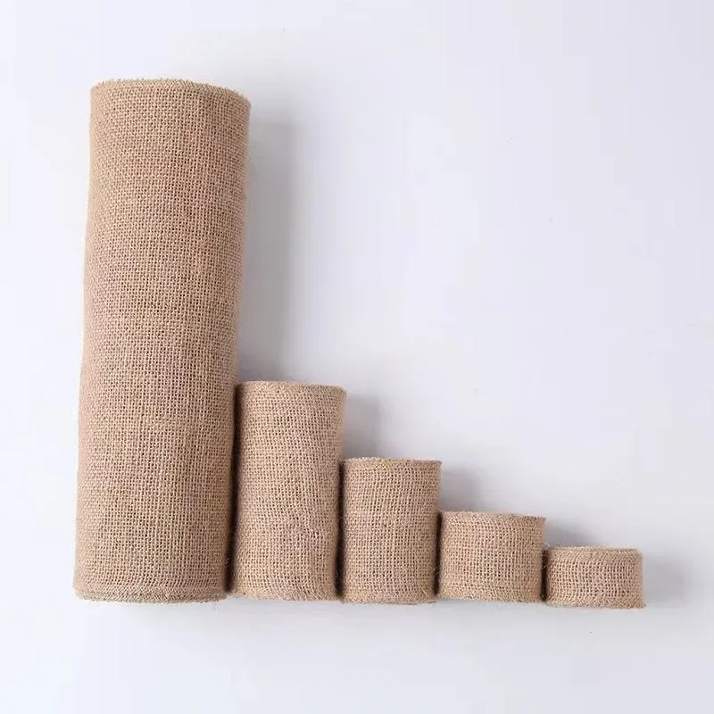 

5-10M/Roll DIY Natural Jute Burlap Lace Hessian Hemp Ribbon Vintage Rustic Wedding Party Christmas Decor DIY Crafts Gift Package