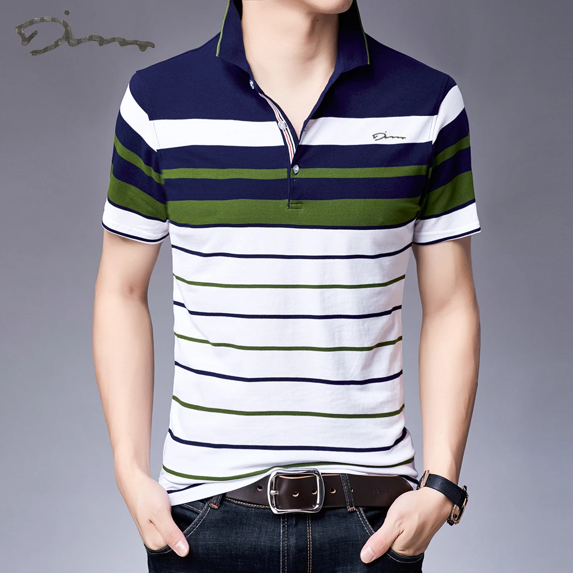 Brand Embroidery Men's Cotton Polo Shirts Classics 2024 Summer Striped Button Clothing Business Streetwear Short Sleeved T-shirt 13 S434408c41ec44d2db141dbddb531efbfl