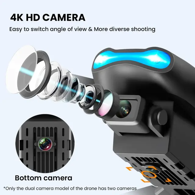 4K-Drohne mit Doppelkamera, Modell E99 K3 Pro, mit faltbarem High-Hold-Modus und WLAN-Antenne für Fotografie 2