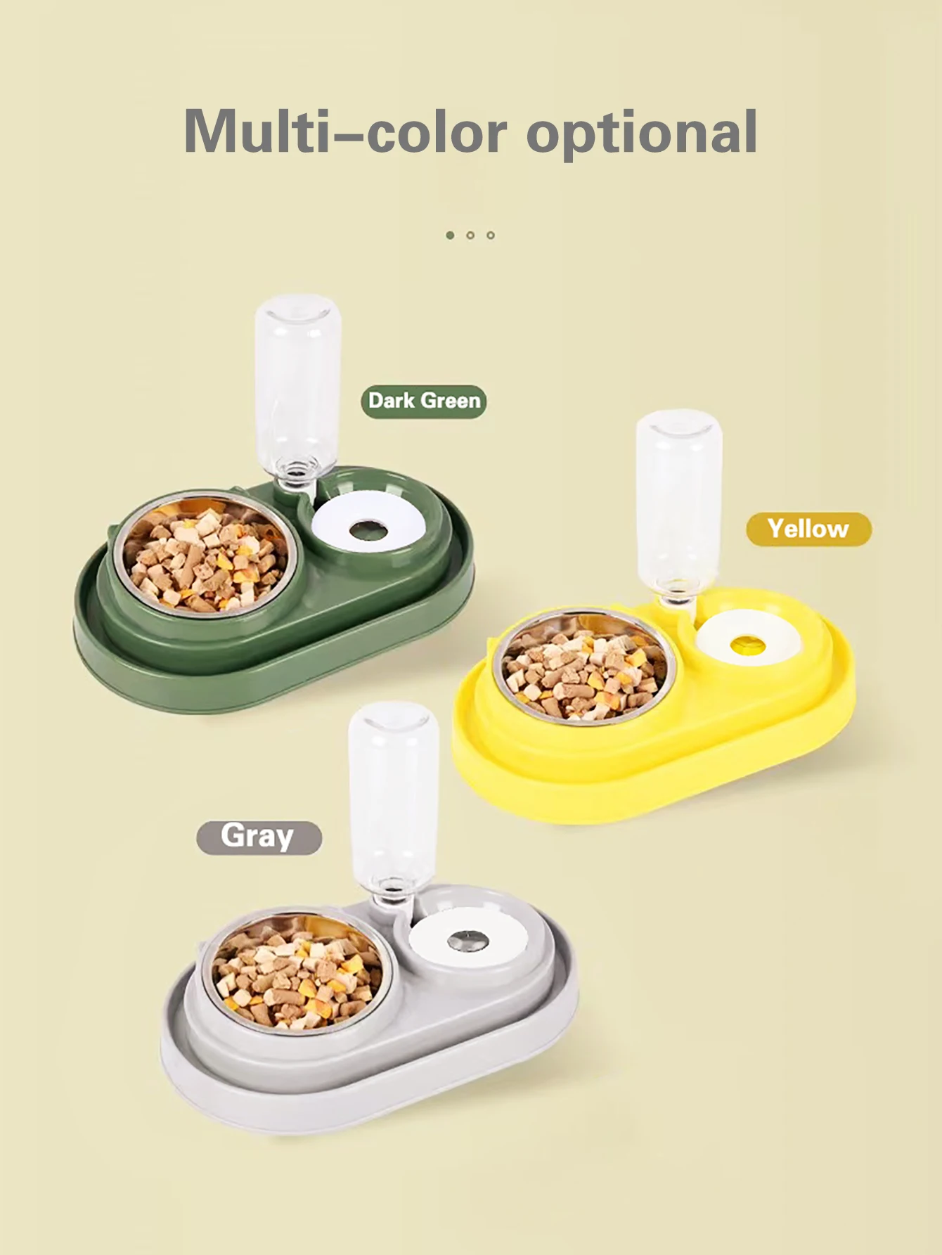 1 spill proof track pet dual-purpose bowl for feeding and drinking, one dual-purpose dog bowl with water bottle, cat bowl 1 spill proof track pet dual-purpose bowl for feeding and drinking, one dual-purpose dog bowl with water bottle, cat bowl