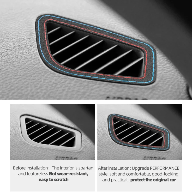 Car Interior Trim Alcantara Dashboard Side Air Vent Outlet Trim Cover Sticker For BMW F30 F32 F34 F35 3 Serie