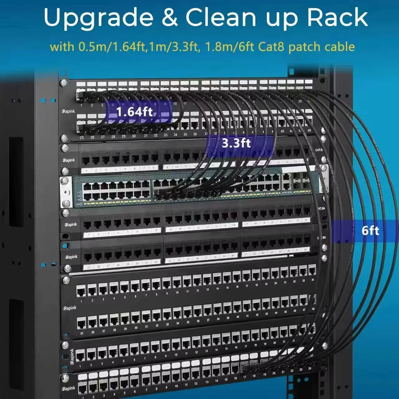 CAT8 이더넷 케이블 0.5/1/2/3/5/10/15/20/30M CAT8 40Gbps 고속 네트워크 랜 코드(PC 모뎀 노트북 PS 5용)