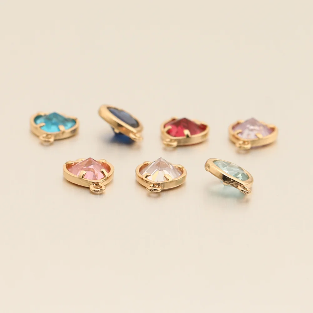 Cordial Design 10*14MM 100Pcs Jewelry Findings & Components/Rhinestone Connectors/CZ Charms/Heart Shape/Hand Made/DIY Making - cordial