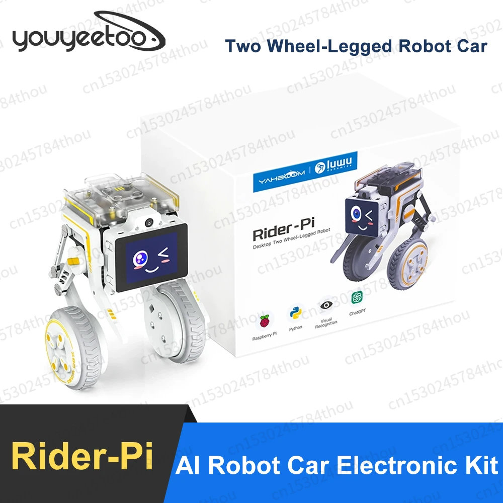 Rider-Pi AI Robot Car Electronic Kit with IPS Display Based on Raspberry Pi CM4 Module Support ChatGPT Voice Interaction