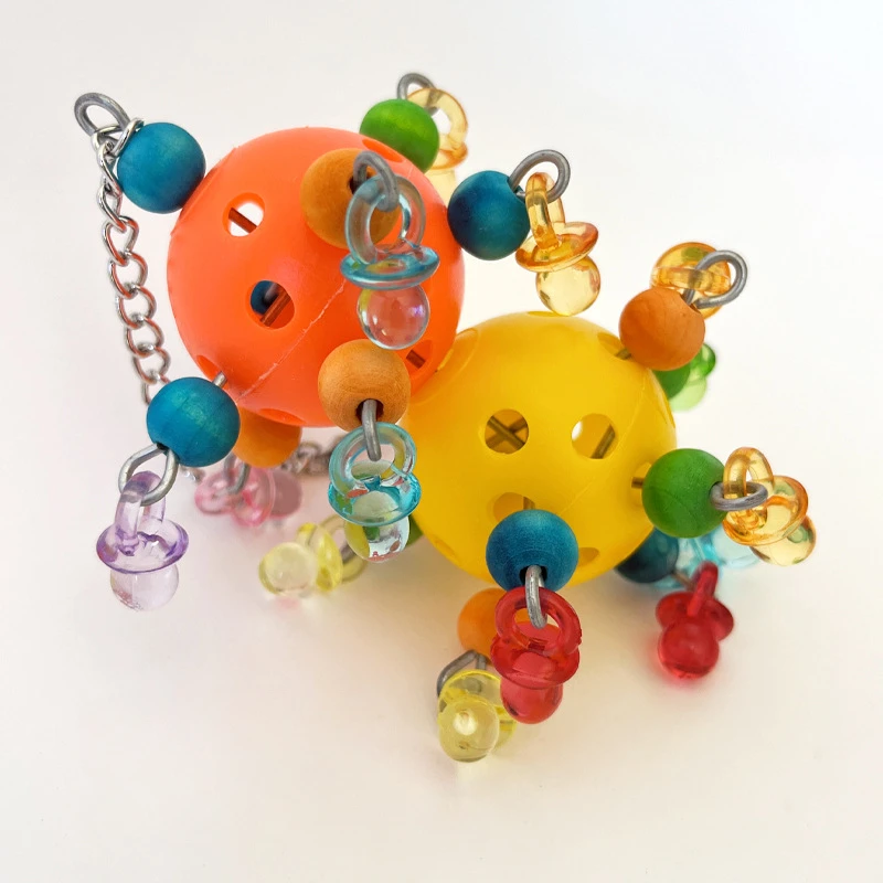 Parrot Toys Xuanfeng Peony Small and Medium Birds Increase Interest Interstellar Ball Damage Vent Nibbling parrot toy bird toy