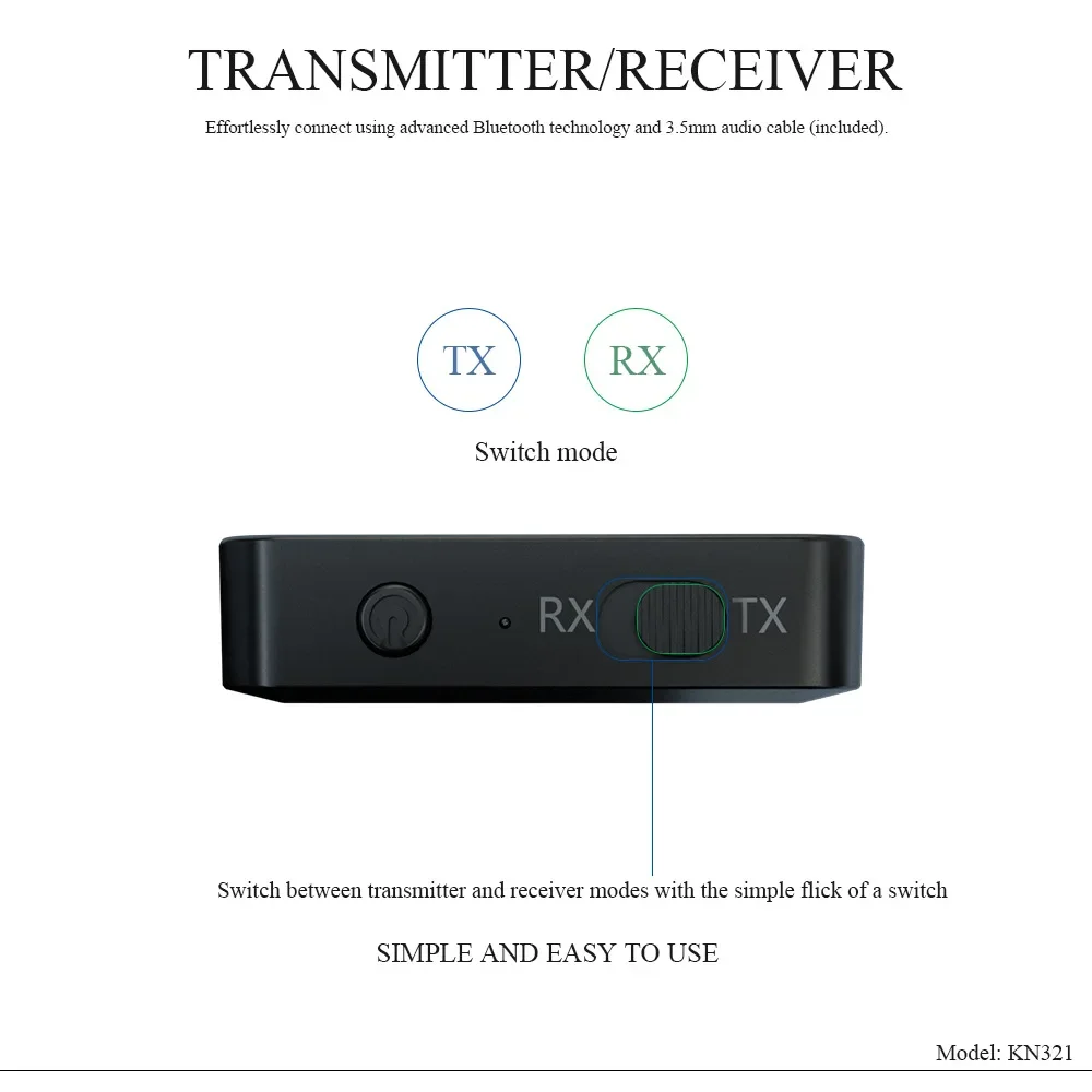 Bluetooth Adapter Bluetooth -compatible Audio Receiver Transmitter 3.5mm AUX Jack RCA USB Stereo Wireless with Mic For Car Headphone
