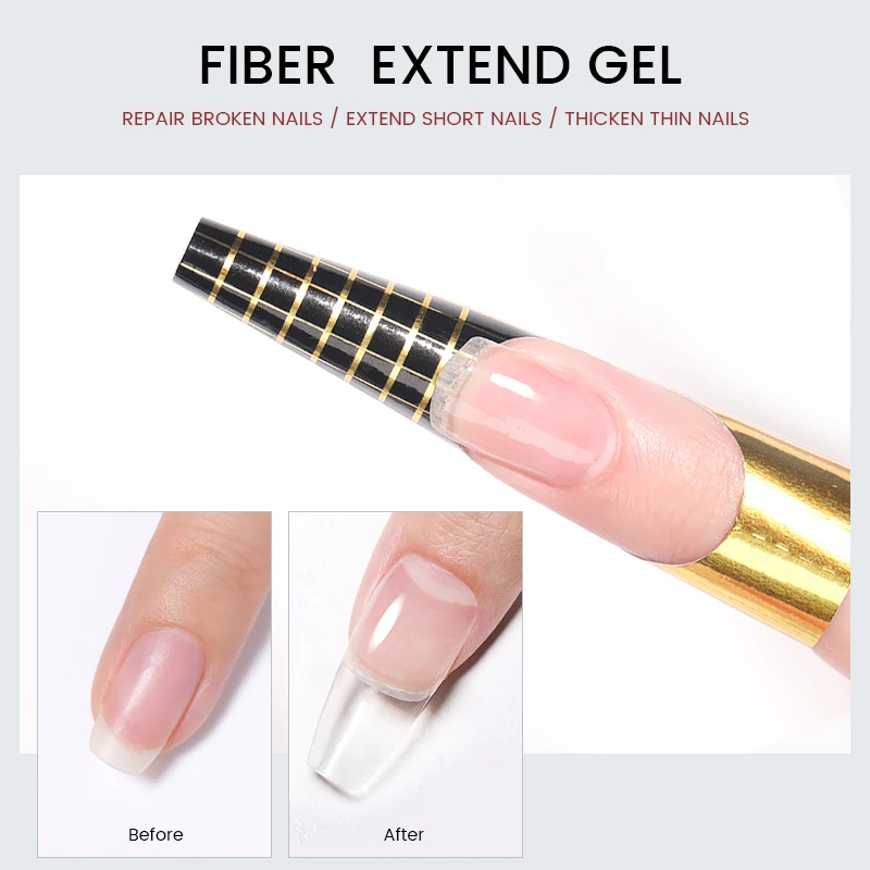 BORN PRETTY 30ml Fiber Glass Extension Nail Gel Repair for Broken Thicken Thin Nails Manicure Fiberglass Repaired Nails 3