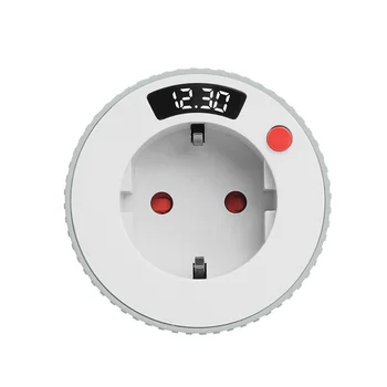 EU plug Digital Countdown Timer, Timer Socket with Integrated LED Display, 1 Min-24H Countdown Timer 16A 3680 W for Heaters 1