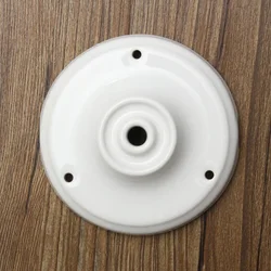Elegant Ceramic Pendant Lamp Base - Porcelain Ceiling Plate & Chassis (White)